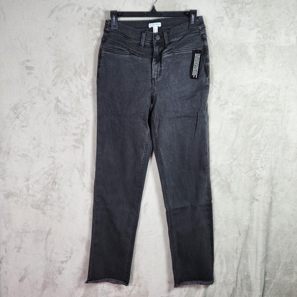 Denim & Co Women 6 Washed Black Canyon Retreat EasyStretch Straight Jean A615307